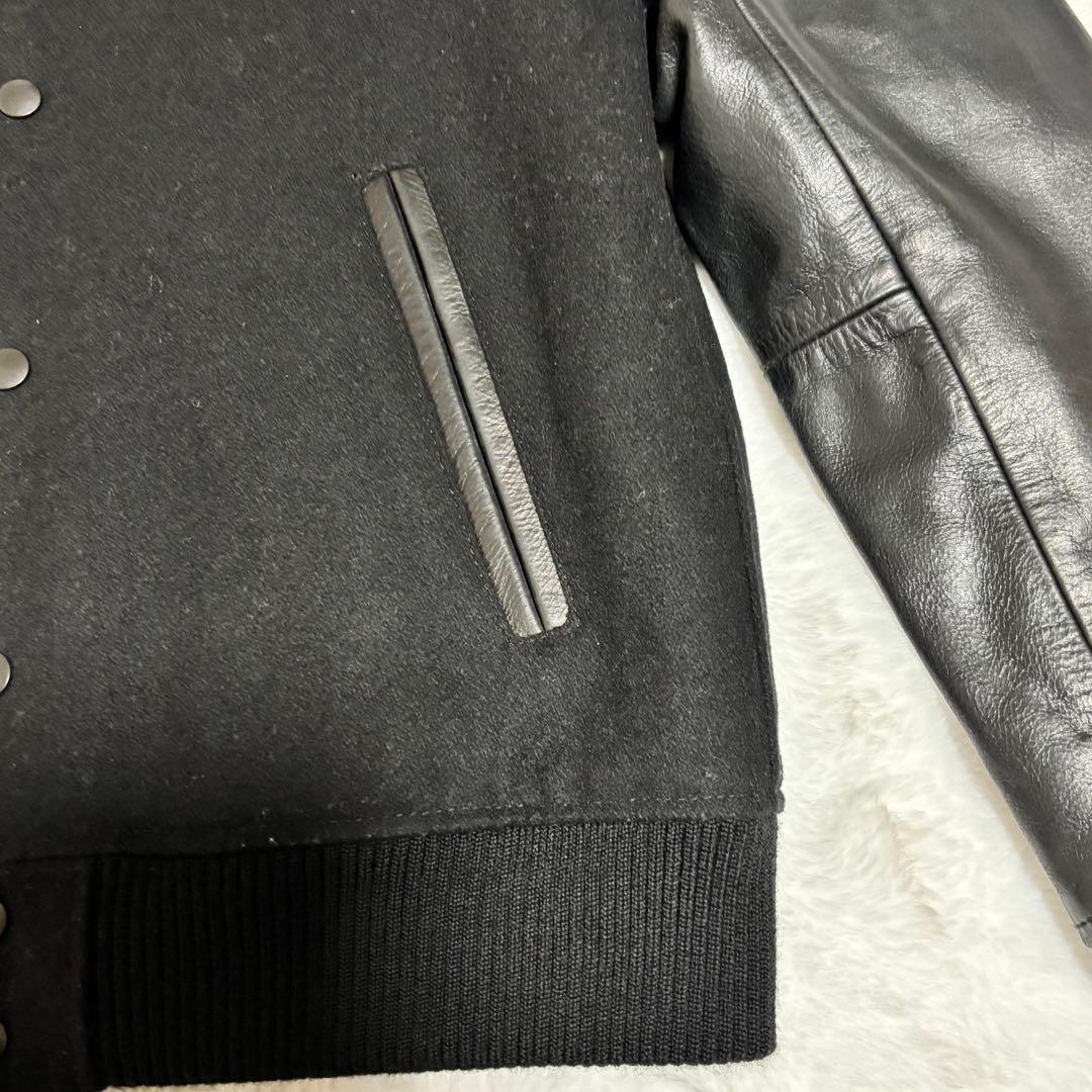 ✨美品メンズビギ MEN'S BIGI スタジャン　本革　牛革　ウール　サイズＬ