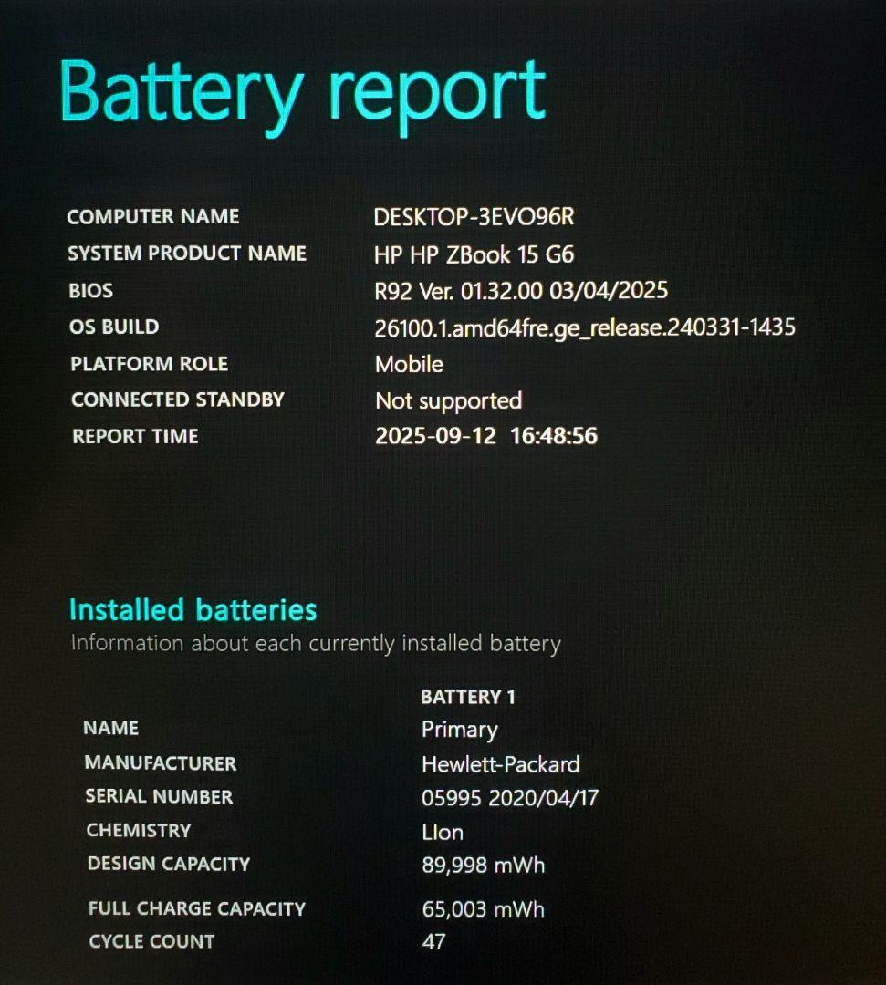 Windowsノート本体 HP Zbook Corei7 9750H Quadro T1000 32GB