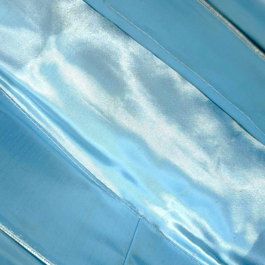 ビーズバッグ ハンドバッグ 手刺繍 葉っぱ 和装 レトロ ヴィンテージ ブルー