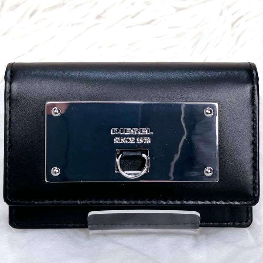 ノンちゃん タグ ディーゼル 名刺入れ カードケース ブラック 牛革