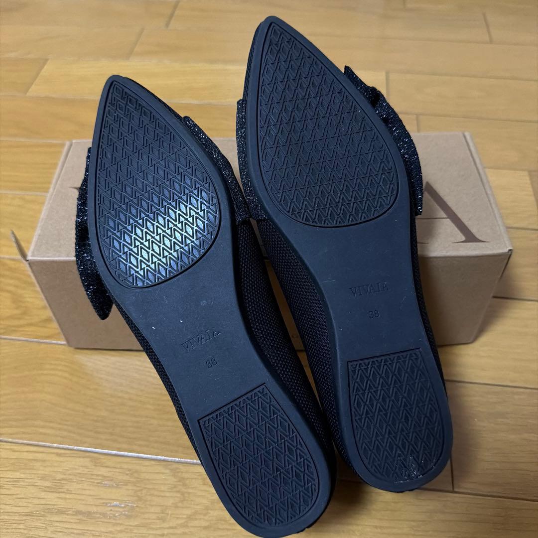 ⭐︎おまけ付き⭐︎VIVAIA ポインテッドトゥ リボン付き フラット