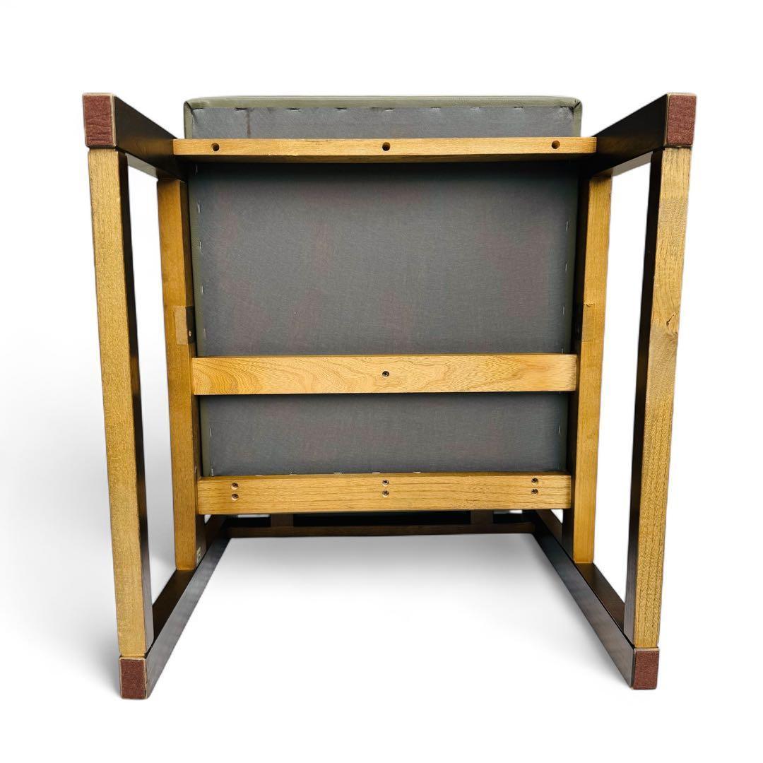 HIDA 飛騨産業 肘付き 椅子 アームチェア 1人掛けソファ 昭和レトロ 2