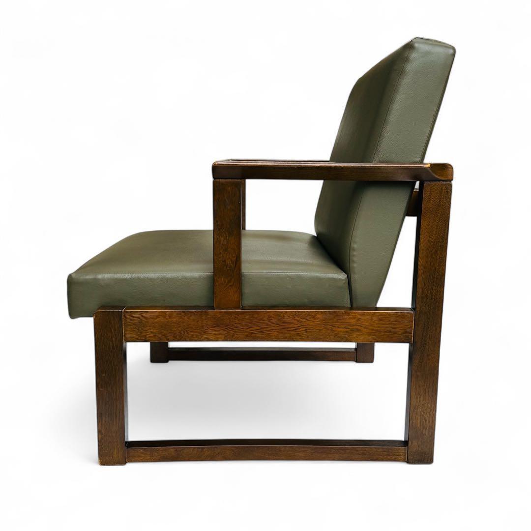 HIDA 飛騨産業 肘付き 椅子 アームチェア 1人掛けソファ 昭和レトロ 2