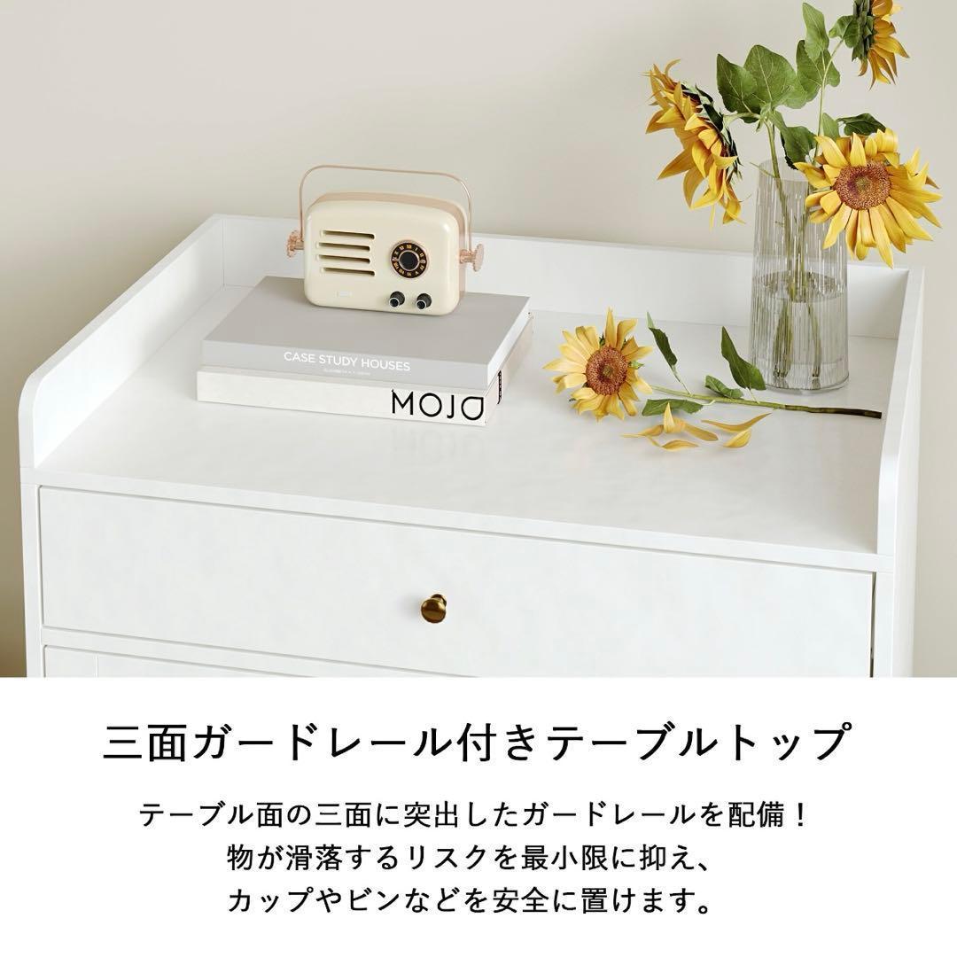 猫トイレキャビネット 木製ホワイト 爪とぎ付き