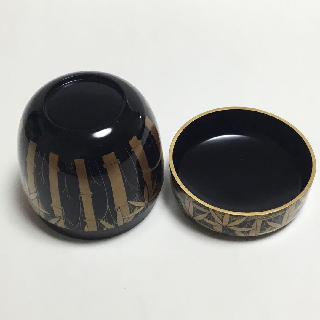 中棗 黒 総竹林 筑良作 茶道具 古物品