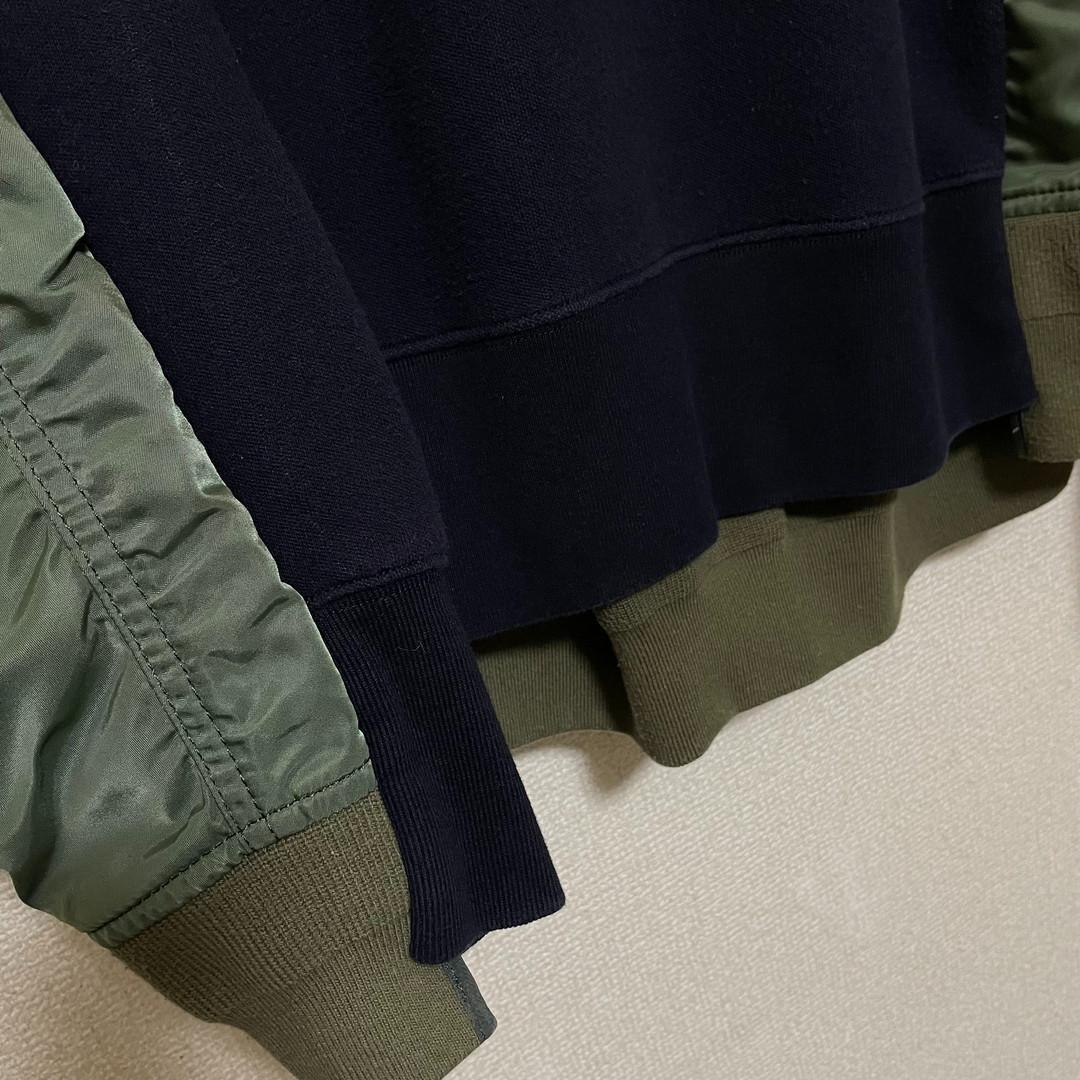 sacai サカイ　MA1　ドッキング　スウェット　ミリタリーコートパーカー