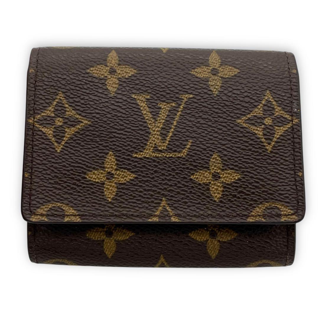 ルイヴィトン カードケース 名刺入れ モノグラム 茶 ブラウン アンヴェロップ
