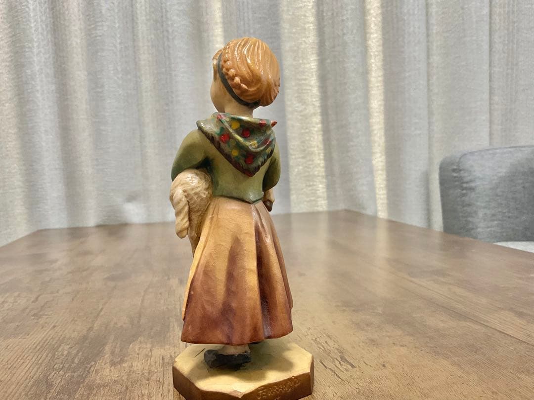 【限定2250体】アンリ/少女と子羊像/アンティーク置物