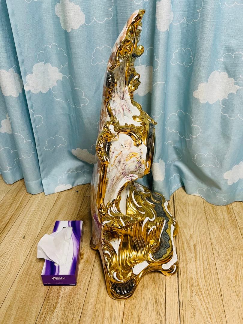 ✨ イタリア製 Ahura（アウラ） ゴールド 陶磁器エンゼル置時計