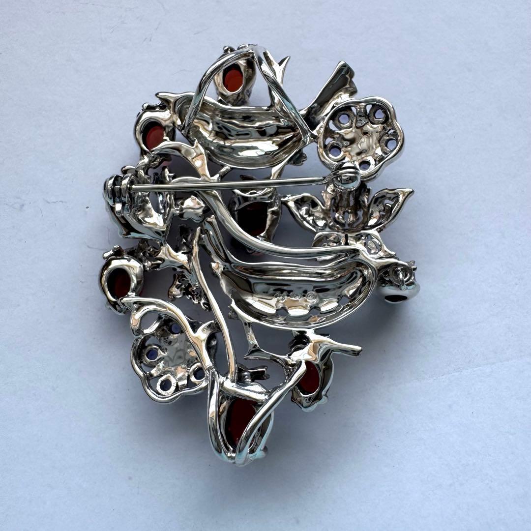 碌山 ウィリアム・モリスいちご泥棒ペンダントブローチ（ガーネット）