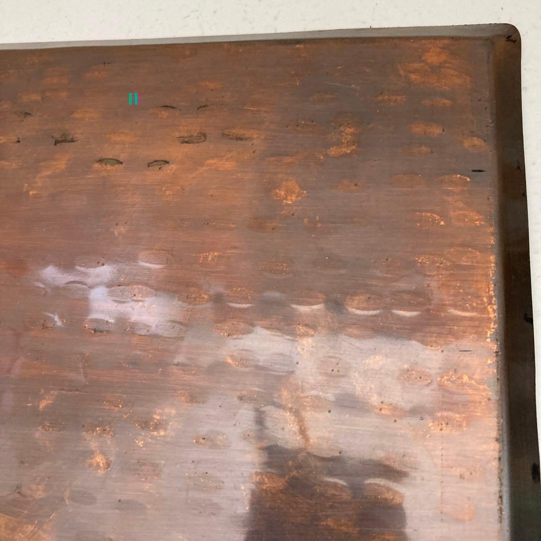 煎茶道具　銅製　打ち出し　急須盆