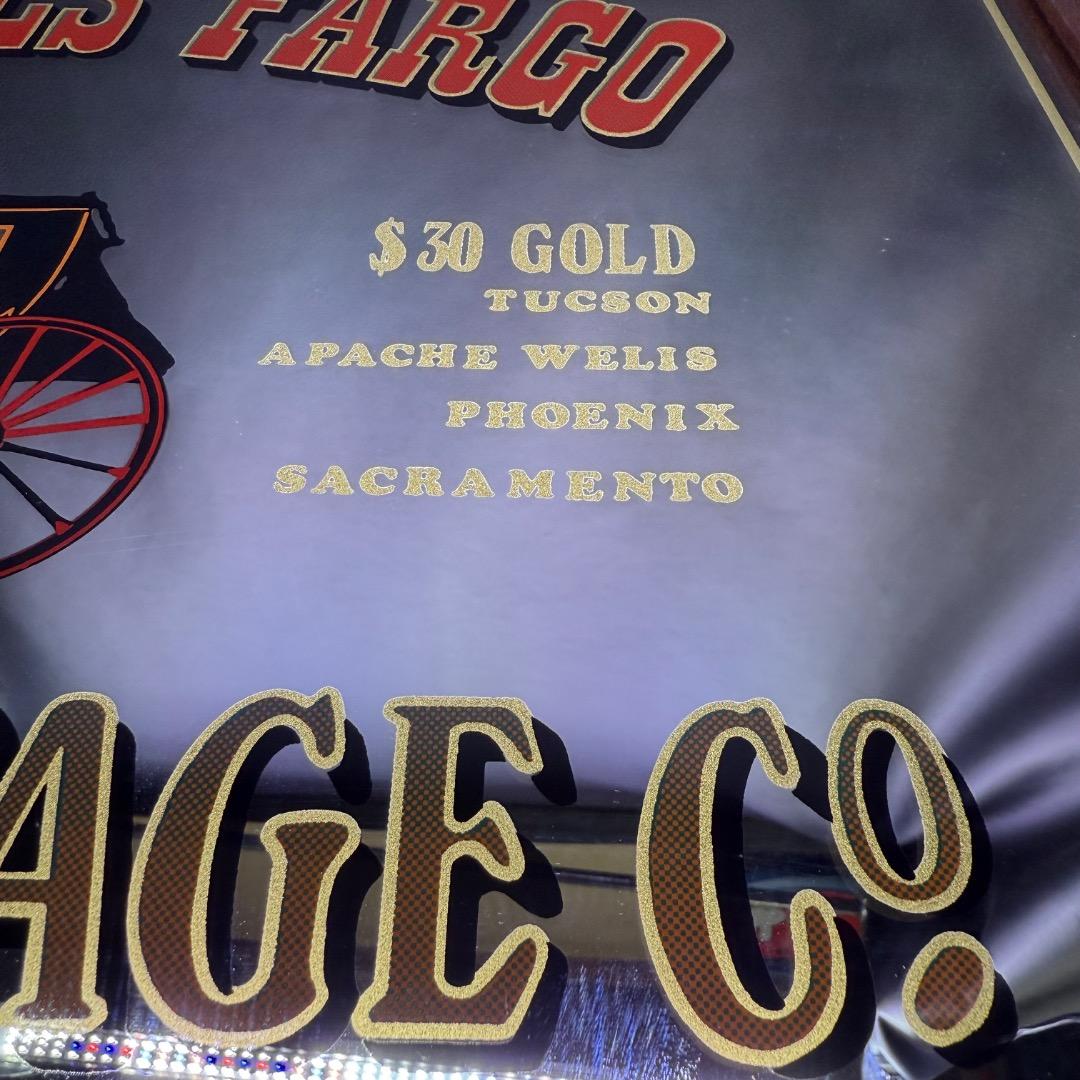 ◉※後右1007 ビンテージ パブミラー The WELLS FARGO社