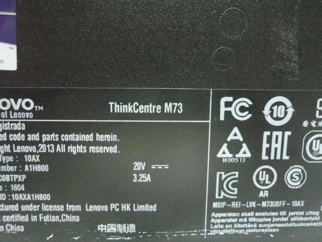 ミニPC Lenovo M73 Tiny Win11Pro i3-4150T RAM16G