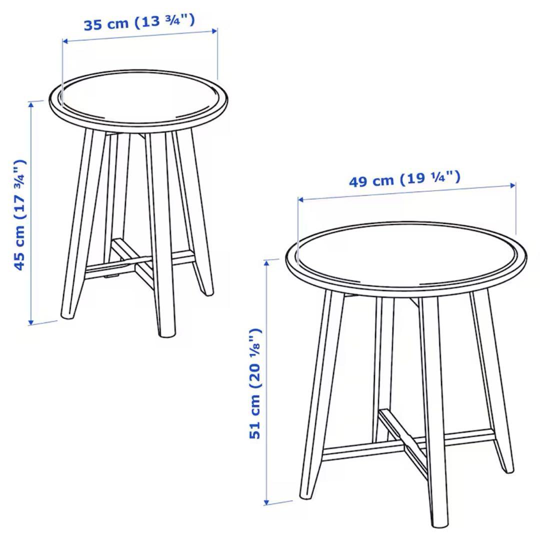 IKEA KRAGSTA クラーグスタ ネストテーブル2点セット, ブラック