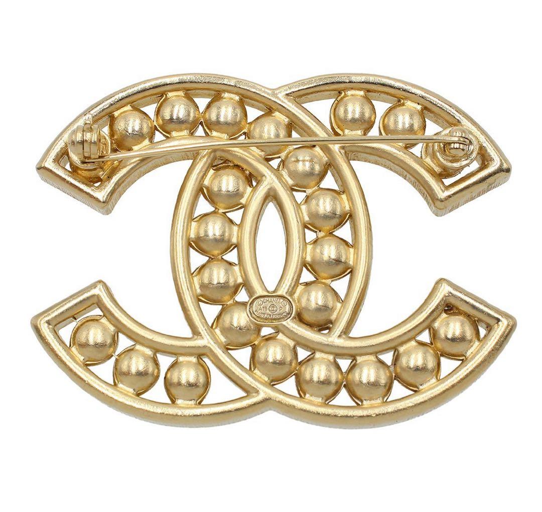 R2336 未使用 シャネル ココマーク フェイクパール×ラインストーンブローチ