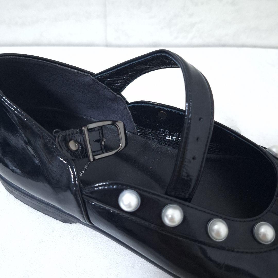 トーキョーボッパー パール メリージェーン フラットパンプス 黒 送