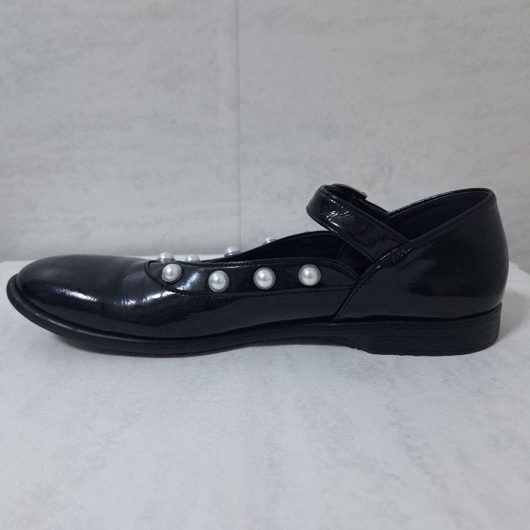 トーキョーボッパー パール メリージェーン フラットパンプス 黒 送
