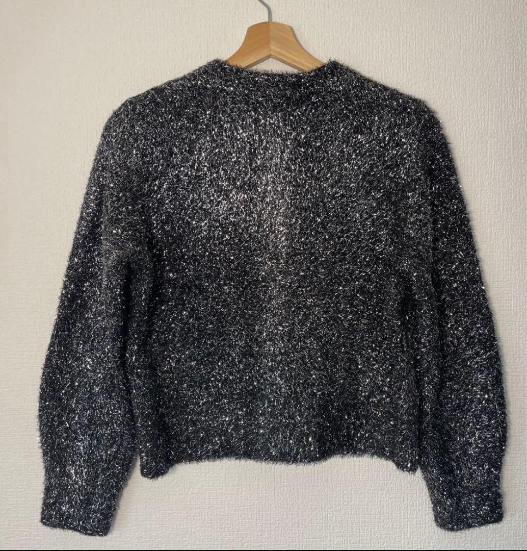 【極美品】ユナイテッドアローズ　ニット　グリッター　ラメ　カーディガン　ブラック