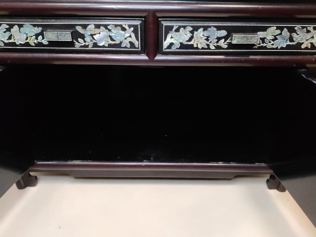 韓国　伝統工芸品　螺鈿細工　花鳥模様　収納棚　キャビネット　送料無料