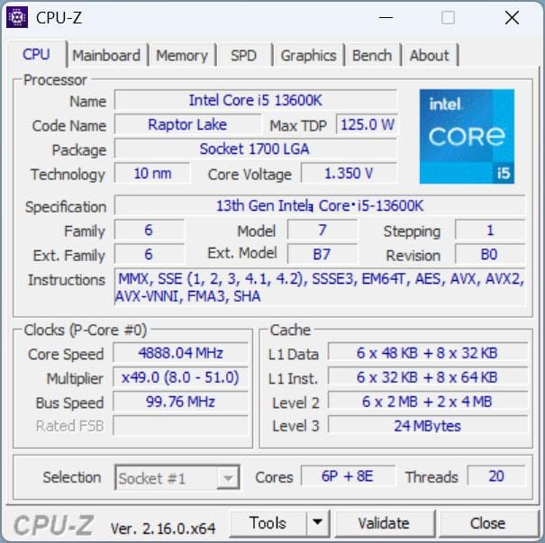 i5 13600K＋MicroATX M/B＋DDR4-3200 32GBセット