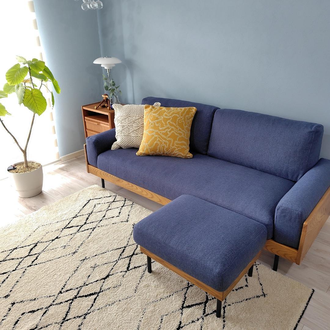 unico TREL 替えカバー ＊廃番ブルー ＊　3シーター用＋オットマン用