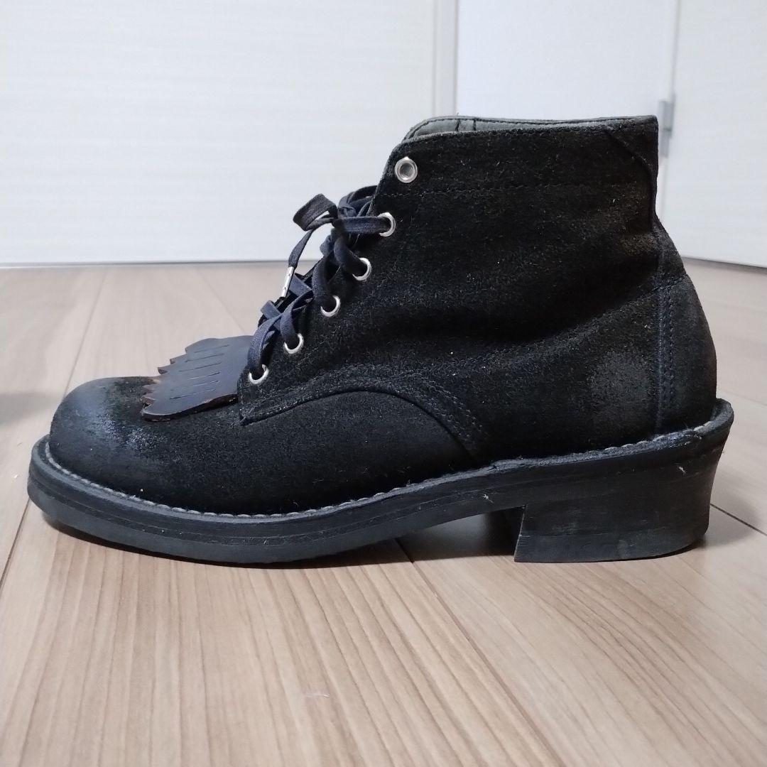 【BEAMS】フリンジ付ダークブラウンスエードワークブーツUS9