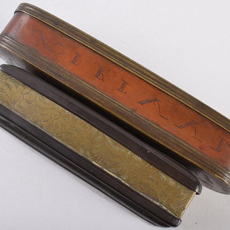 西洋アンティーク　十七世紀十八世紀　古銅　人物刻　嗅煙草入　2点　M　R8980