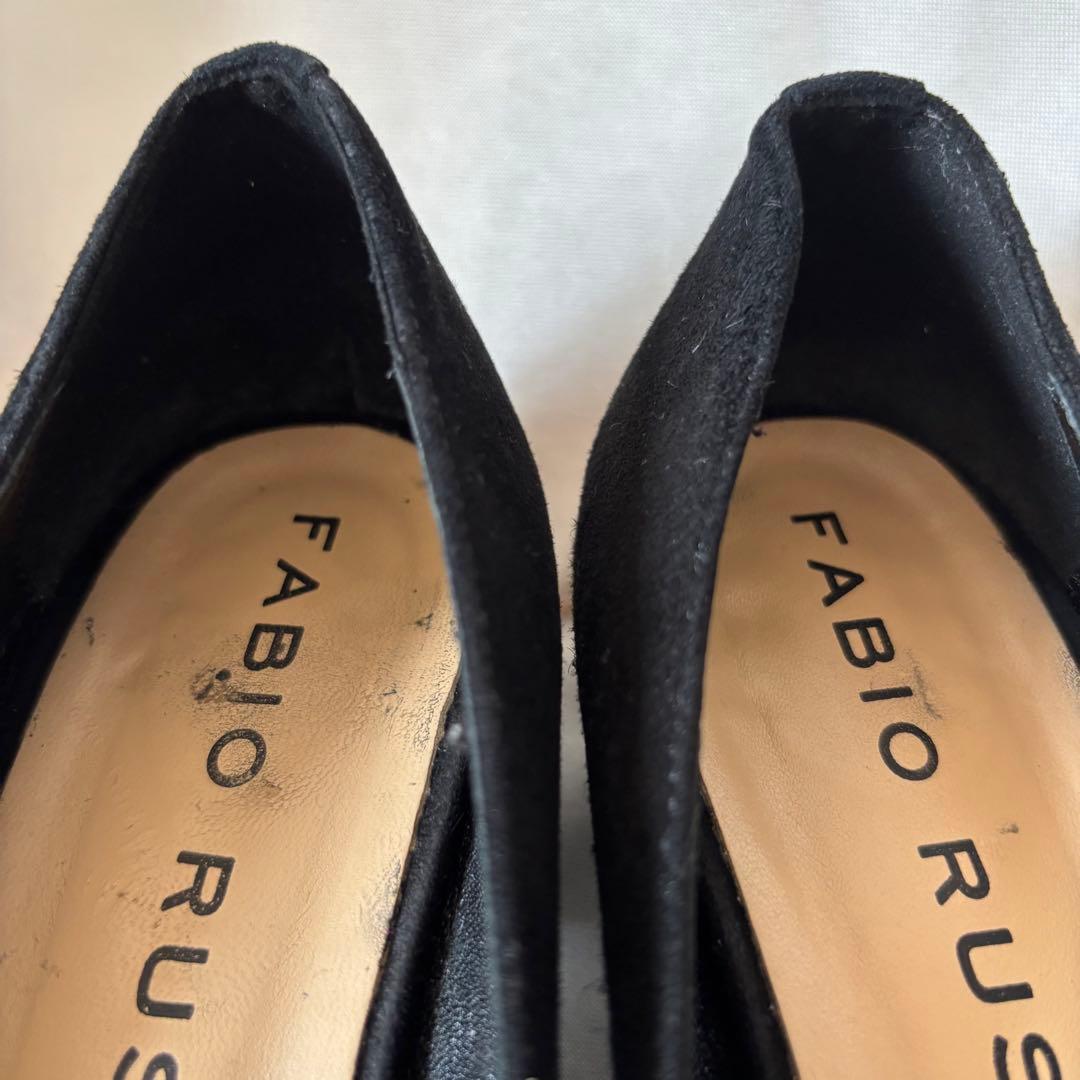 極美品★ FABIO RUSCONI ブラック フラットシューズ　37.5 黒