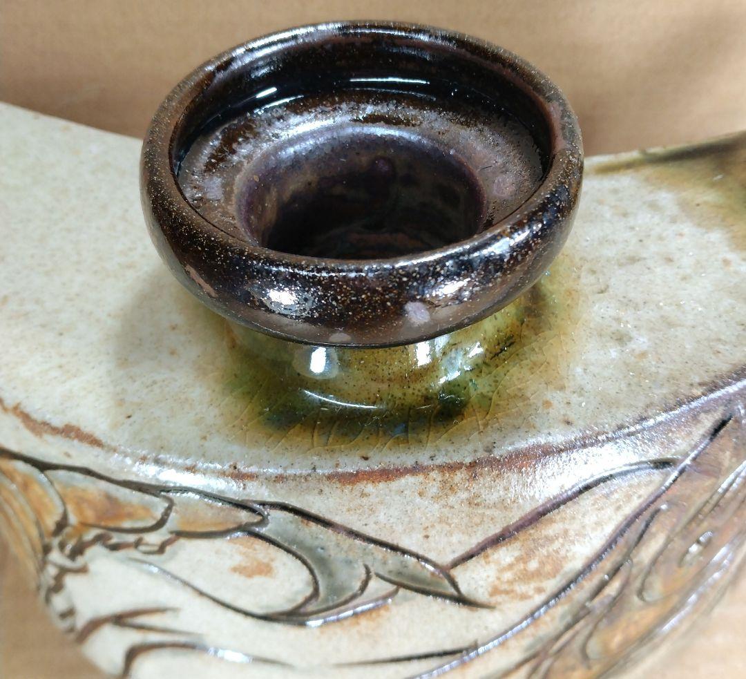 【本物保証】金城次郎 海老紋抱瓶 共箱 栞 人間国宝 壺屋焼 壷屋焼 美品