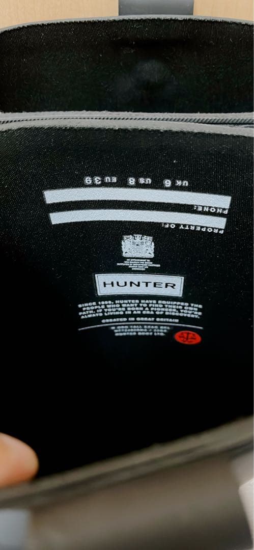 HUNTER ハンター ブラック ロングブーツ レインブーツ バックル付き 39