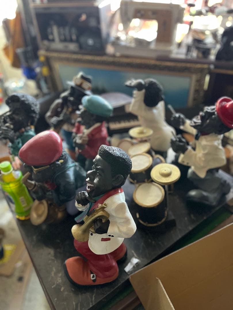 ジャズ人形、38センチ、FRP製黒人人形、JAZZ人形、JAZZ黒人バンド、