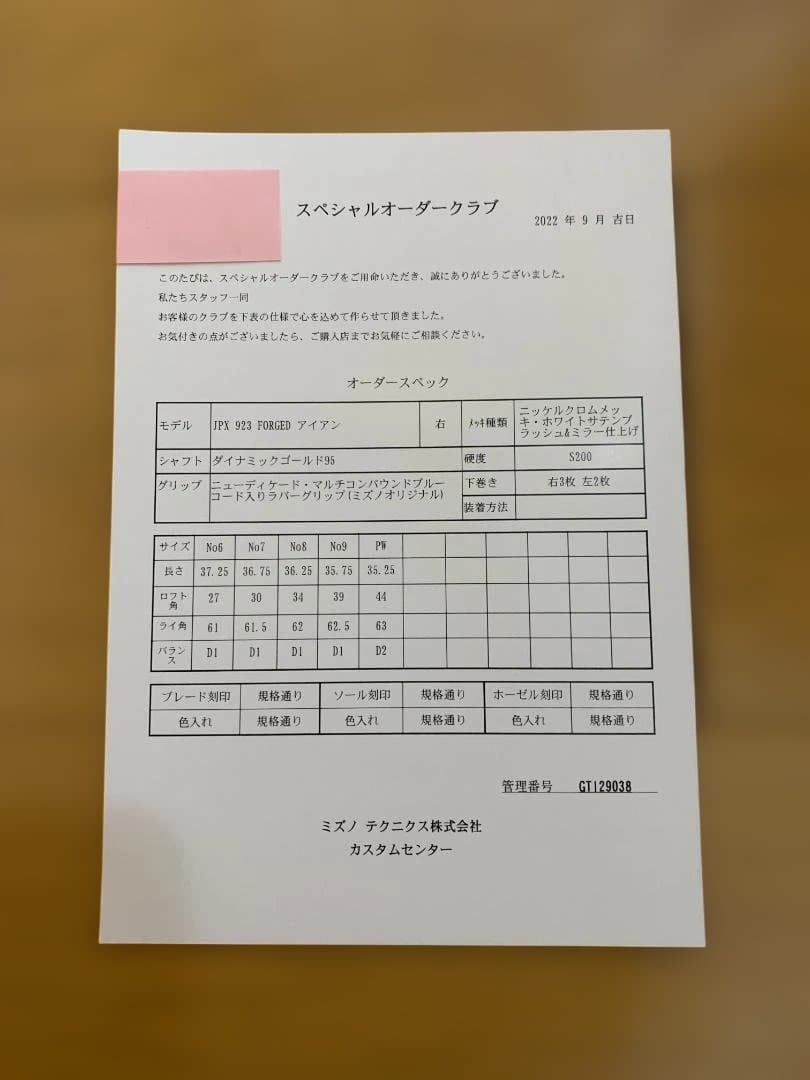 Mizuno JPX923フォージドアイアンセット 6-9 P