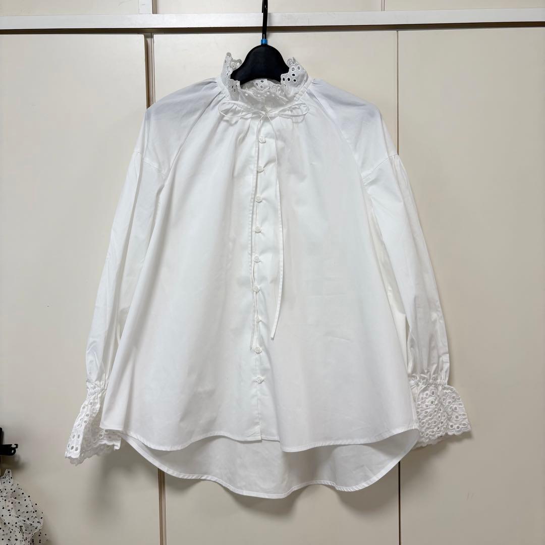 新品 アルページュストーリー 刺繍 レース ブラウス 白 ホワイト