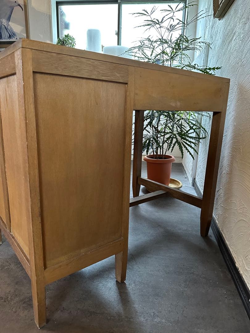 片袖机　古家具　昭和レトロ　木製デスク 文机　作業台