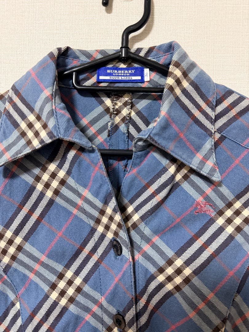 BURBERRY BLUE LABEL ノバチェックシャツワンピース 七分袖