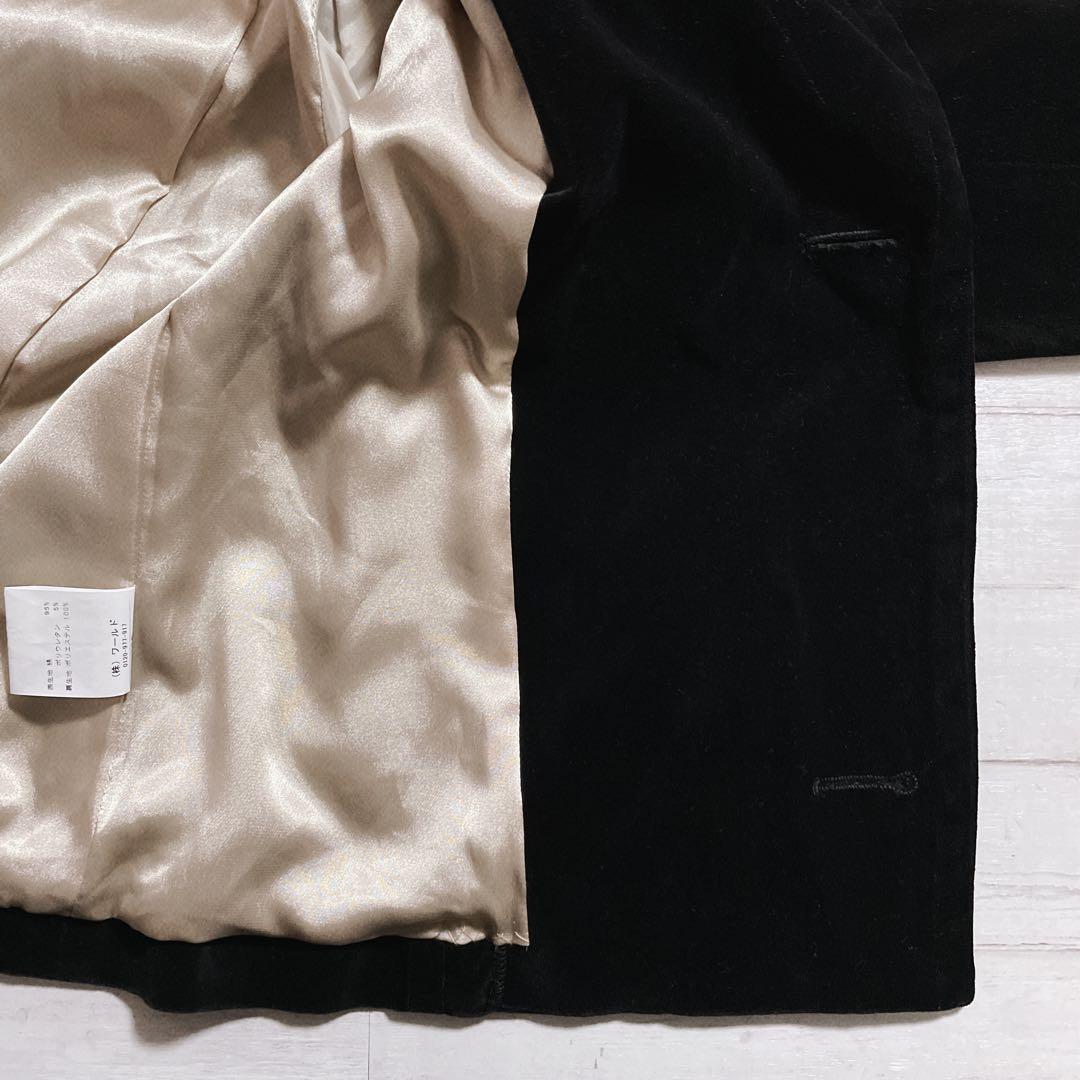 ベロア ジャケット 黒 ピーコート 平成ギャルy2k ダークコア nana 韓国