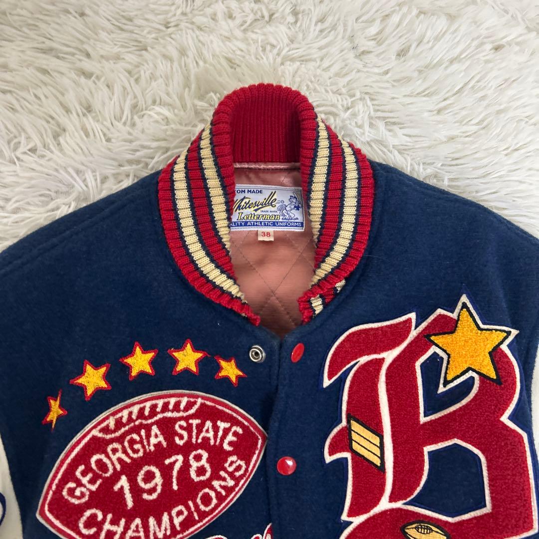 ホワイツビル フルデコ スタジャン 袖革 ショールカラー ワッペン 東洋 38