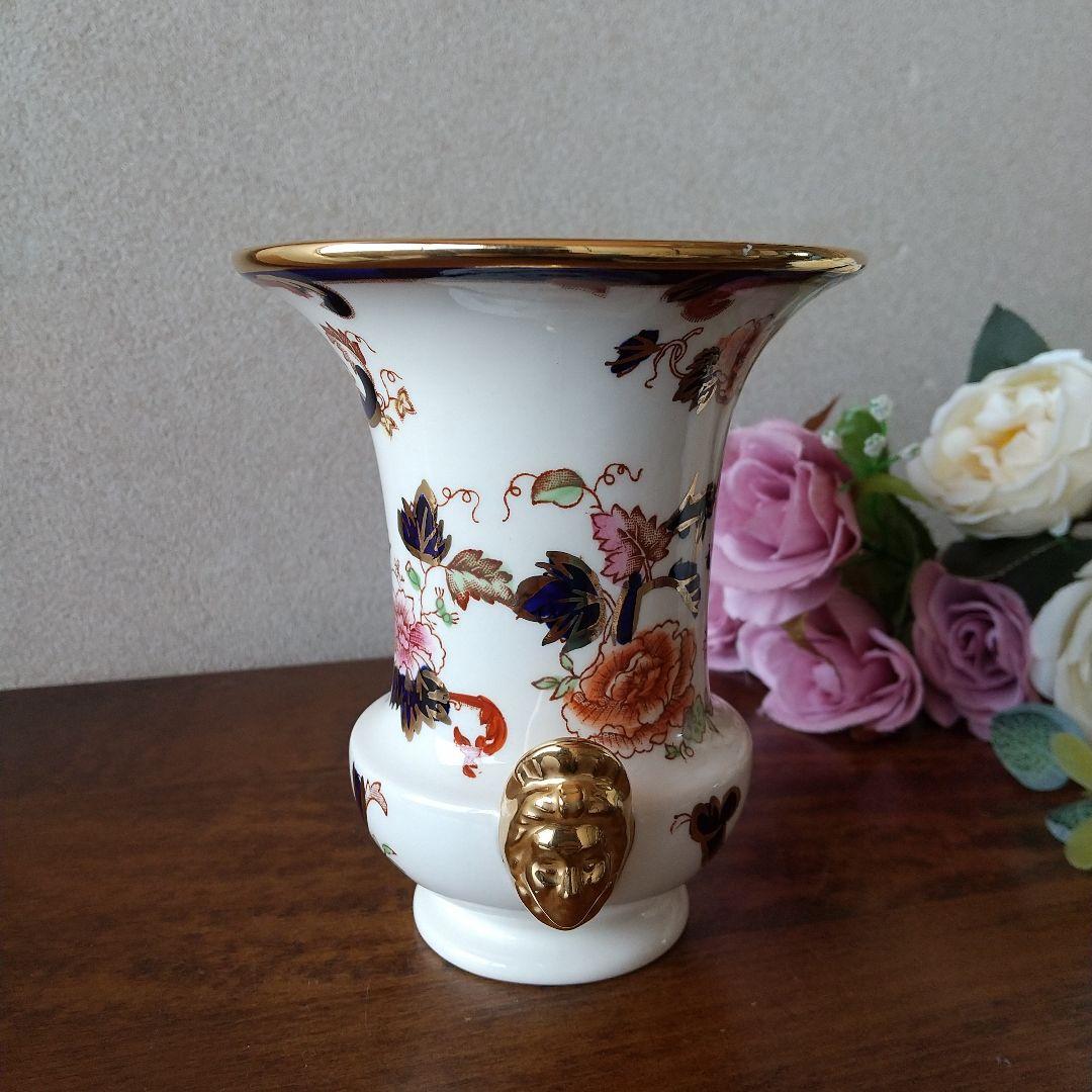 メイソンズ ブルーマンダレイ ゴールドマスク フラワーベース  花瓶