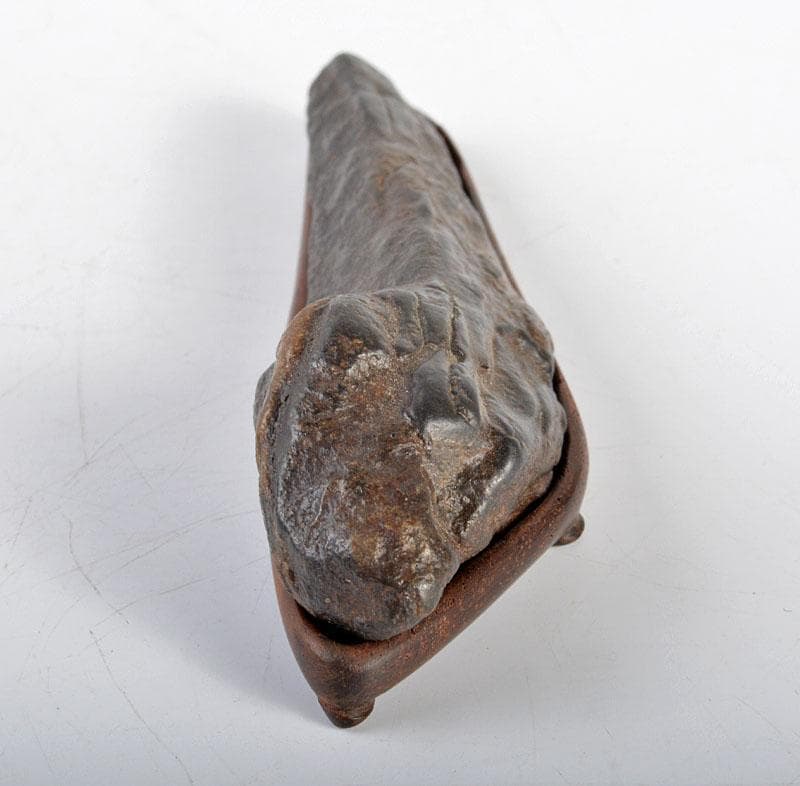 鑑賞石　天然石　置物　唐木台　時代箱付　D　R4325