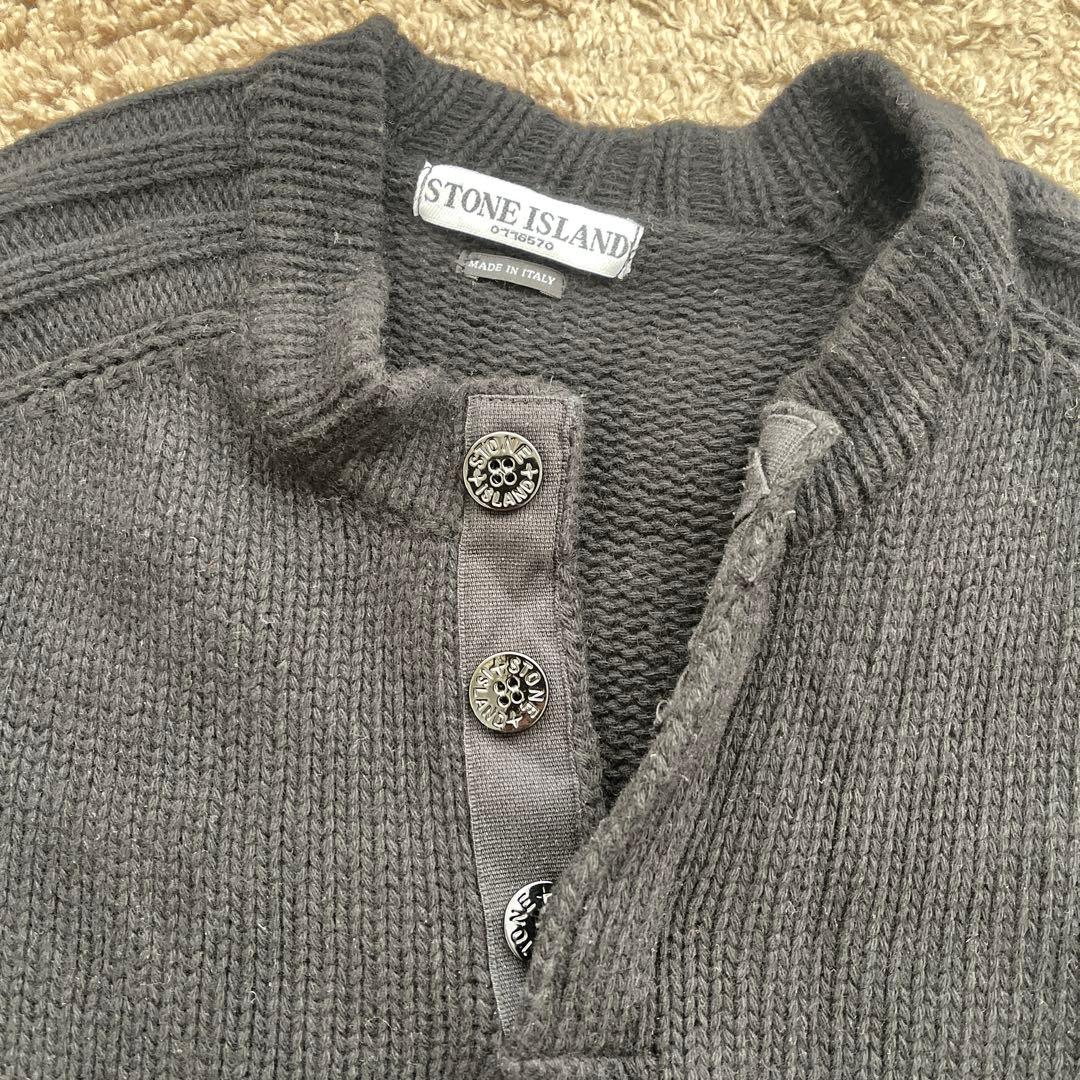 STONE  ボタン付きニット ブラック