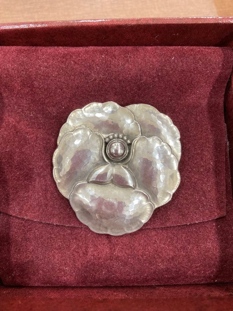 美品 ジョージジェンセン ブローチ フラワー 113 ヴィンテージ 925