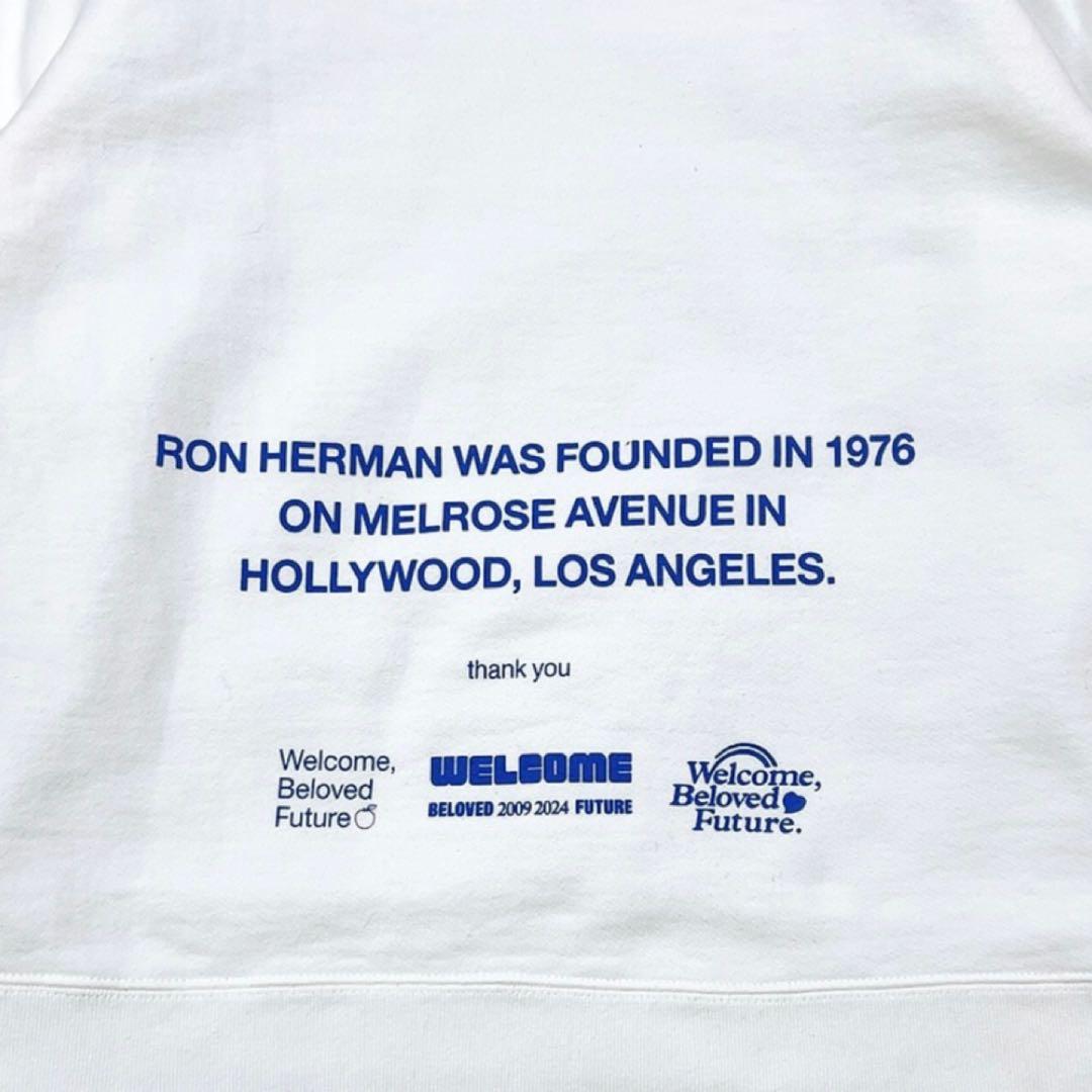 15周年記念 ロンハーマン クルーネック スウェット トレーナー S ホワイト