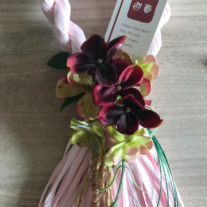 しめ縄② お正月飾り　ハンドメイド　稲穂　アーティフィシャル　しめ縄リース