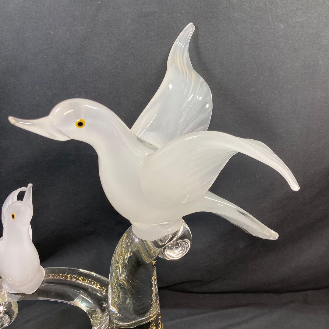 【美品】マルティグラス 鳥 ガラス工芸 置物
