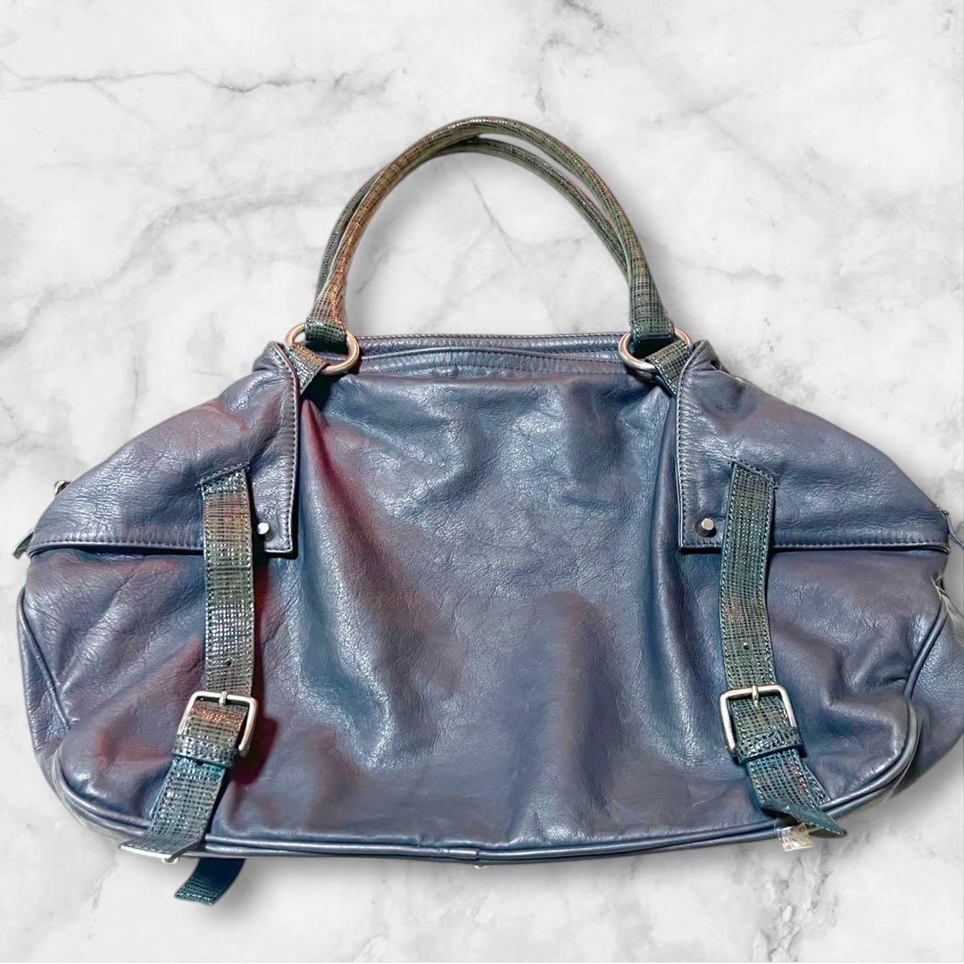 ARISTLASIA トートバック　グレー色　本革　イタリア製　大容量　小旅行