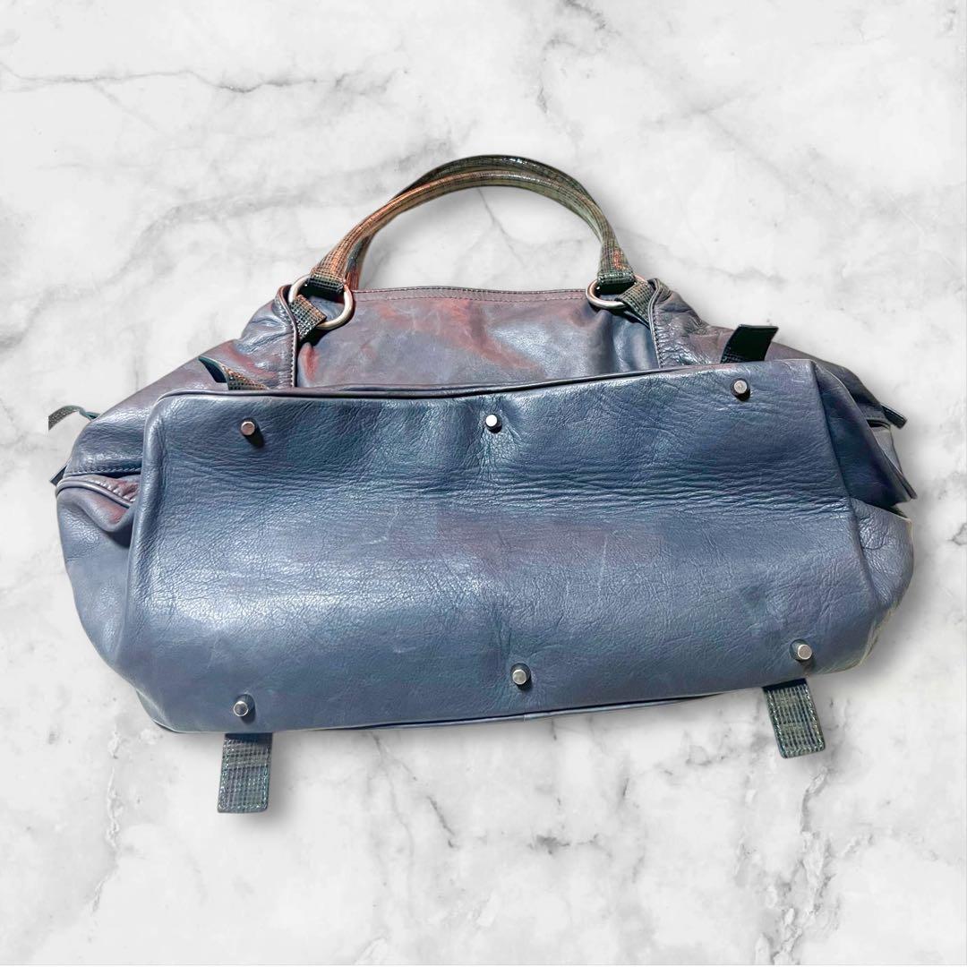 ARISTLASIA トートバック　グレー色　本革　イタリア製　大容量　小旅行