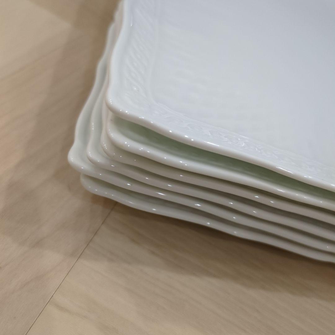 Noritake ノリタケ スクエア プレート 27cm シェール ブラン ６枚