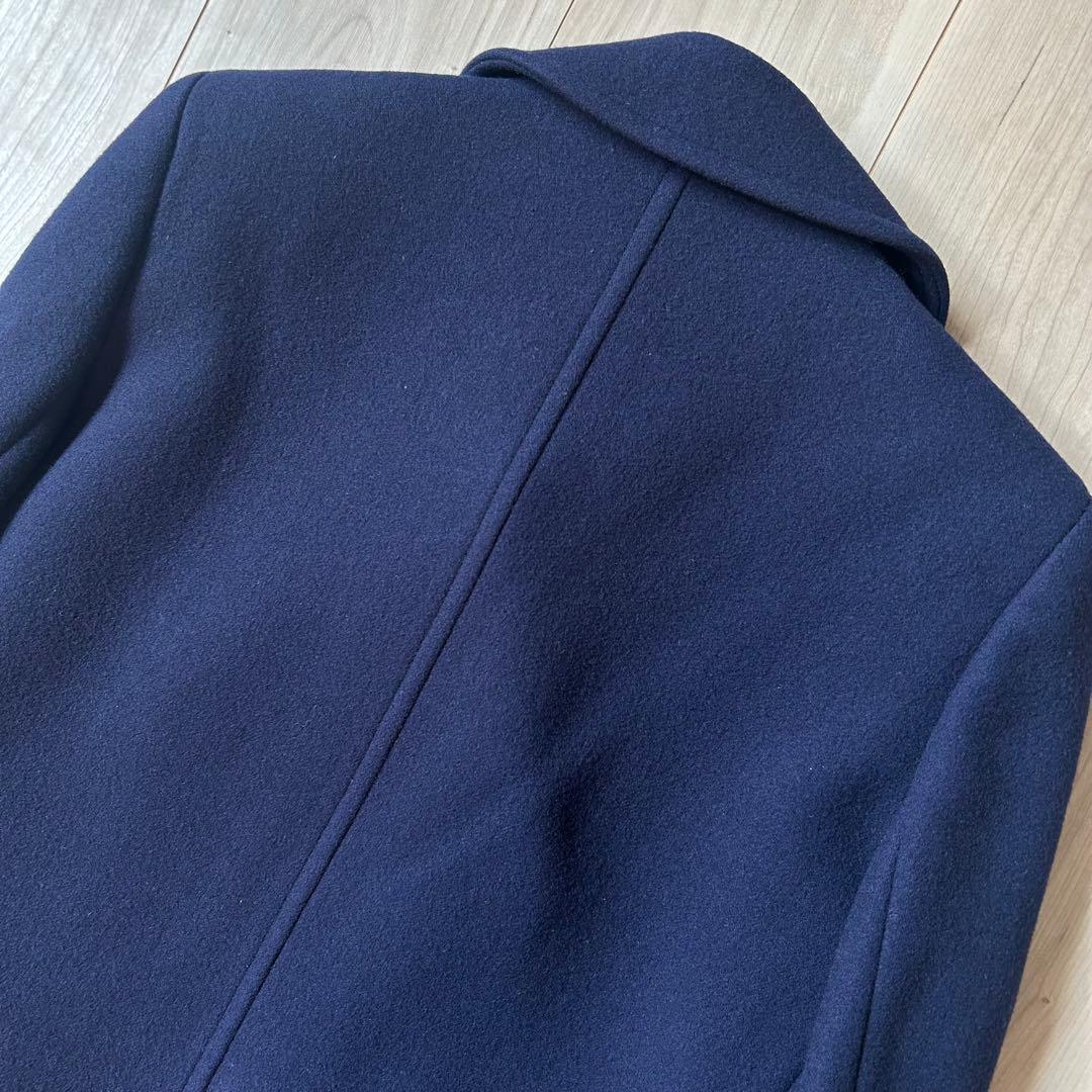 極美品＊バーバリーズ 白タグ 紺 ピーコート M相当 ウールブレンド 金ボタン