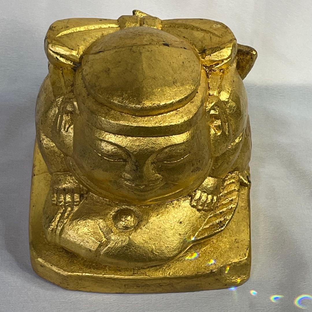 彫刻家 人間国宝 平櫛田中 恵比寿尊 金箔細工 ブロンズ彫刻