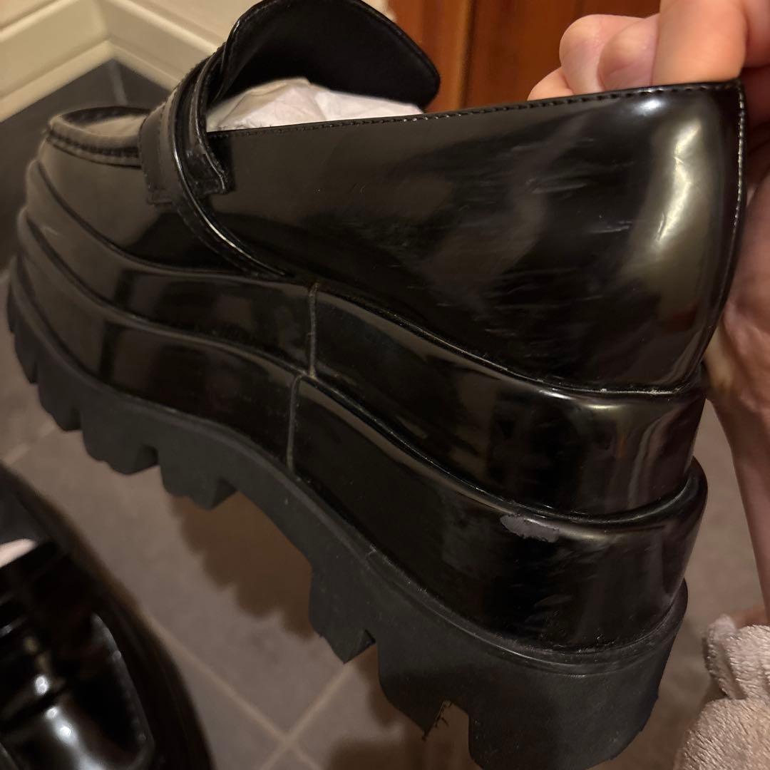 値下げ中　ダーリッチ　プラットフォームローファー　厚底　　ブラック　黒　M